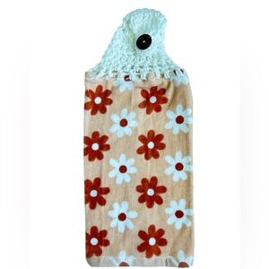 Hand Crafted Colorful Floral Retro Hanging Hand Towel Crochet Top